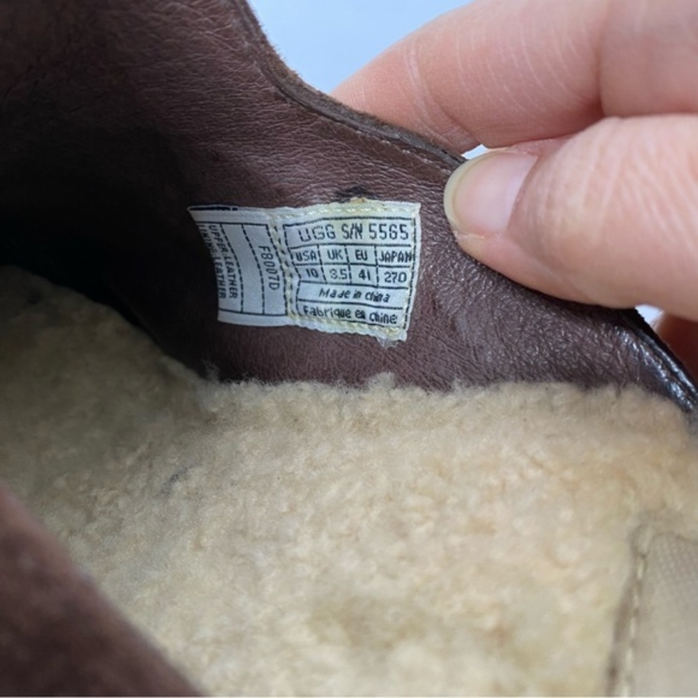 UGG Brown Suede Clogs with Medium Heel - Picture 5 of 15